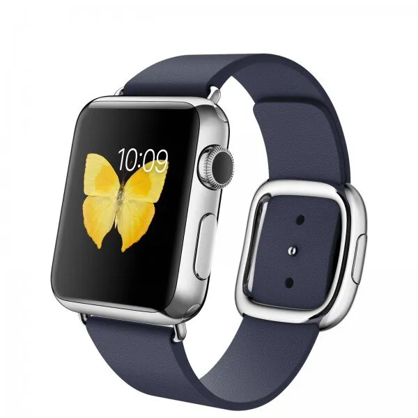 Apple Watch (38 mm) Paslanmaz çelik Kasa ve Modern Tokalı Gece Mavisi Kayış Akıllı Saat