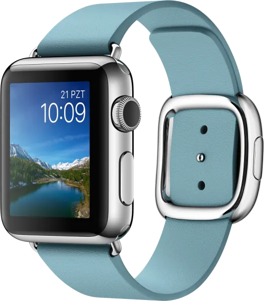 Apple Watch (38 mm) Paslanmaz çelik Kasa ve Modern Tokalı Kutup Mavisi Kayış Akıllı Saat