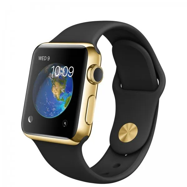 Apple Watch Edition (38 mm) 18 Ayar Sarı Altın Kasa ve Siyah Spor Kordon Akıllı Saat