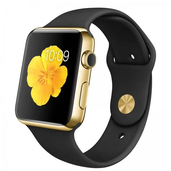 Apple Watch Edition (42 mm) 18 Ayar Sarı Altın Kasa ve Siyah Spor Kordon Akıllı Saat