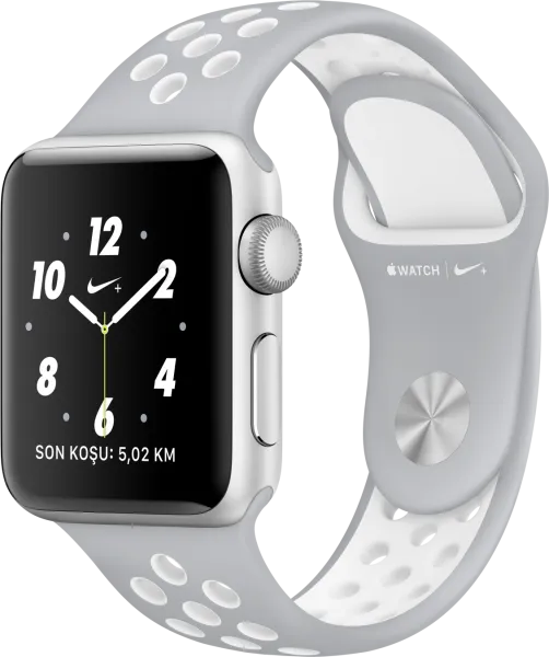 Apple Watch Nike+ Series 2 (38 mm) Gümüş Rengi Alüminyum Kasa ve Mat Gümüş/Beyaz Nike Spor Kordon Akıllı Saat