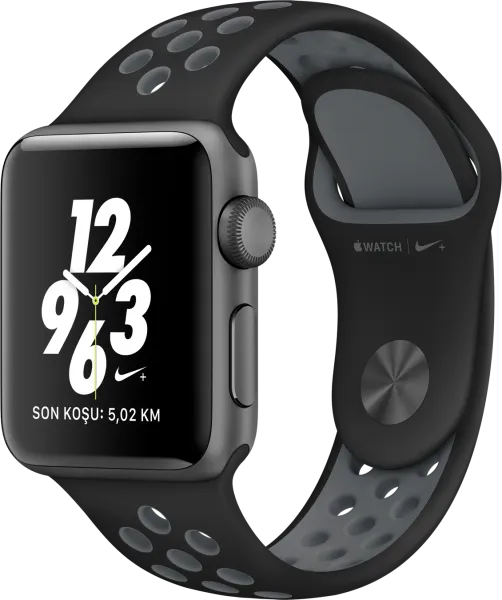 Apple Watch Nike+ Series 2 (38 mm) Uzay Grisi Alüminyum Kasa ve Siyah/Soğuk Gri Nike Spor Kordon Akıllı Saat