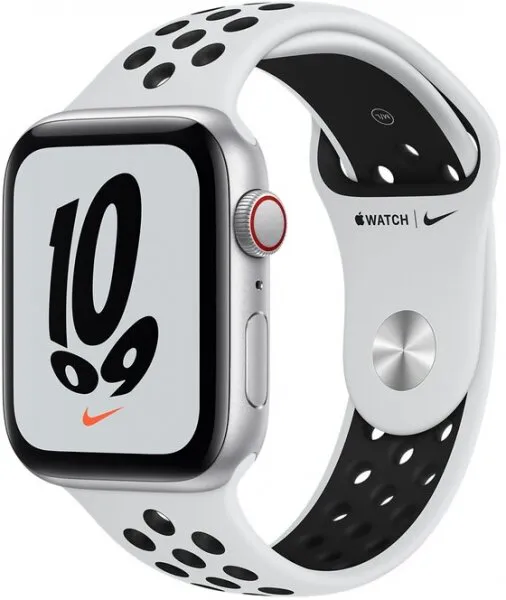 Apple Watch Nike SE Cellular (44mm) Gümüş Rengi Alüminyum Kasa ve Nike Spor Kordon (MKT63TU/A) Akıllı Saat