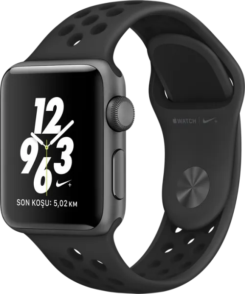 Apple Watch Nike+ Series 2 (38 mm) Uzay Grisi Alüminyum Kasa ve Antrasit/Siyah Nike Spor Kordon Akıllı Saat