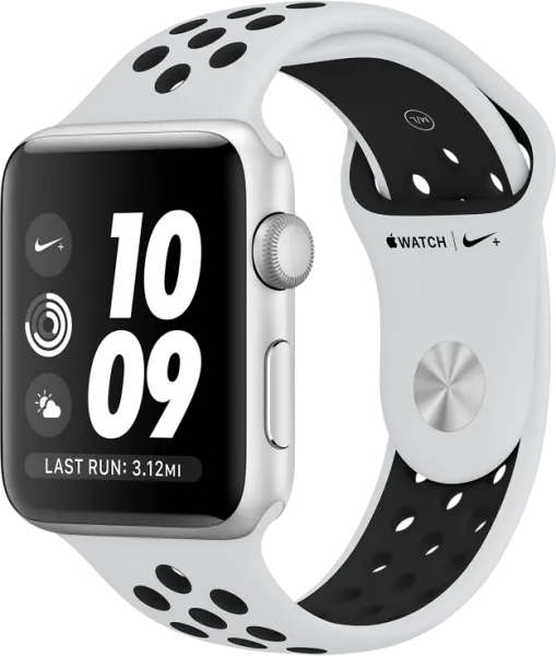 Apple Watch Nike+ Series 3 GPS (42 mm) Gümüş Rengi Alüminyum Kasa ve Saf Platin/Siyah Nike Spor Kordon Akıllı Saat