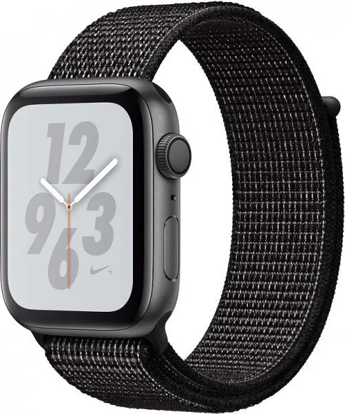 Apple Watch Nike+ Series 4 (44 mm) Uzay Grisi Alüminyum Kasa ve Siyah Nike Spor Loop Akıllı Saat