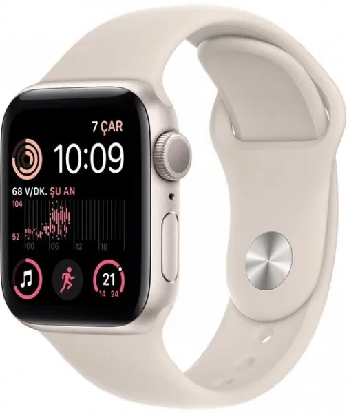 Apple Watch SE 2 (2022) 40mm Yıldız Işığı Alüminyum Kasa ve Spor Kordon (MNJP3TU/A) Akıllı Saat