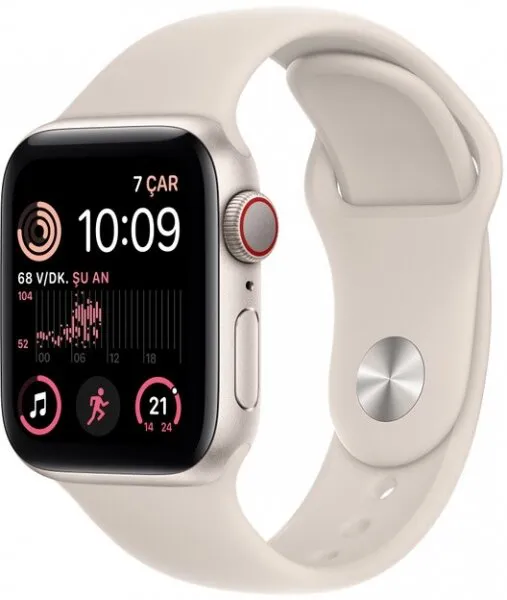 Apple Watch SE 2 (2022) Cellular 40mm Yıldız Işığı Alüminyum Kasa ve Spor Kordon (MNPH3TU/A) Akıllı Saat