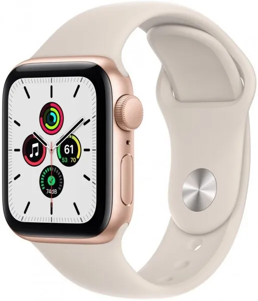 Apple Watch SE (40mm) Altın Alüminyum Kasa ve Yıldız Işığı Spor Kordon (MKQ03TU/A) Akıllı Saat
