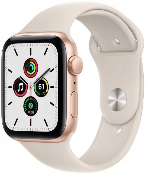 Apple Watch SE (44mm) Altın Alüminyum Kasa ve Yıldız Işığı Spor Kordon (MKQ53TU/A) Akıllı Saat