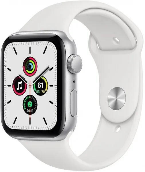 Apple Watch SE (44mm) Gümüş Rengi Alüminyum Kasa ve Spor Kordon Akıllı Saat