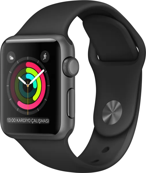 Apple Watch Series 1 (38 mm) Uzay Grisi Alüminyum Kasa ve Siyah Spor Kordon Akıllı Saat