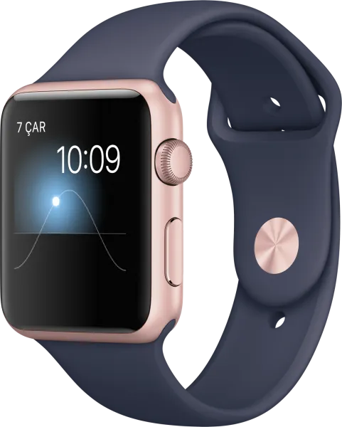 Apple Watch Series 1 (42 mm) Roze Altın Rengi Alüminyum Kasa ve Gece Mavisi Spor Kordon Akıllı Saat