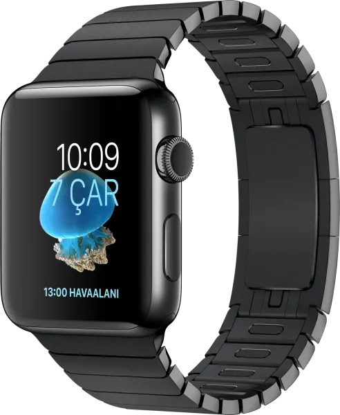Apple Watch Series 2 (42 mm) Uzay Siyahı Paslanmaz çelik Kasa ve Baklalı Model Uzay Siyahı Bilezik Akıllı Saat