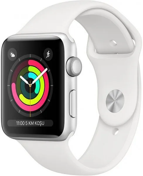 Apple Watch Series 3 GPS (38 mm) Gümüş Rengi Alüminyum Kasa ve Beyaz Spor Kordon Akıllı Saat