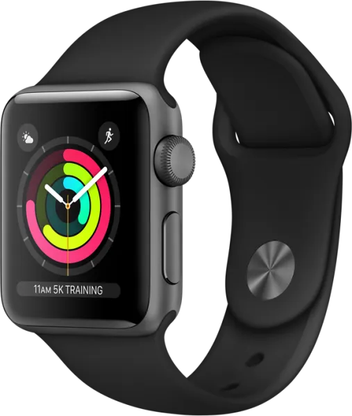 Apple Watch Series 3 GPS (38 mm) Uzay Grisi Alüminyum Kasa ve Siyah Spor Kordon Akıllı Saat