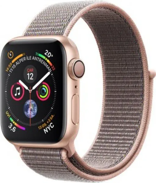 Apple Watch Series 4 (40 mm) Altın Rengi Alüminyum Kasa ve Kum Pembesi Spor Loop Akıllı Saat