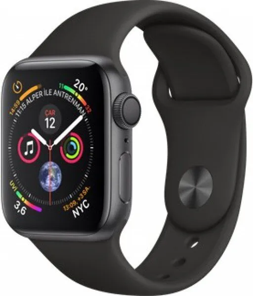 Apple Watch Series 4 (40 mm) Uzay Grisi Alüminyum Kasa ve Siyah Spor Kordon Akıllı Saat