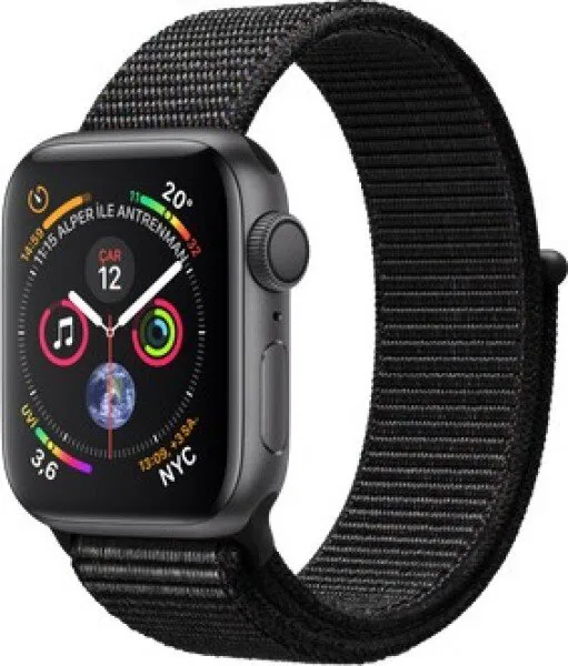 Apple Watch Series 4 (40 mm) Uzay Grisi Alüminyum Kasa ve Siyah Spor Loop Akıllı Saat