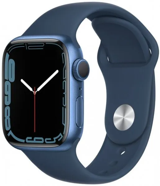 Apple Watch Series 7 41mm Mavi Alüminyum Kasa ve Spor Kordon (MKN13TU/A) Akıllı Saat