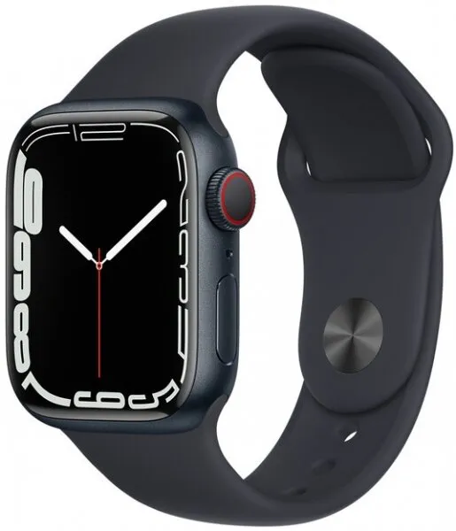 Apple Watch Series 7 Cellular 41mm Gece Yarısı Alüminyum Kasa ve Spor Kordon (MKHQ3TU/A) Akıllı Saat