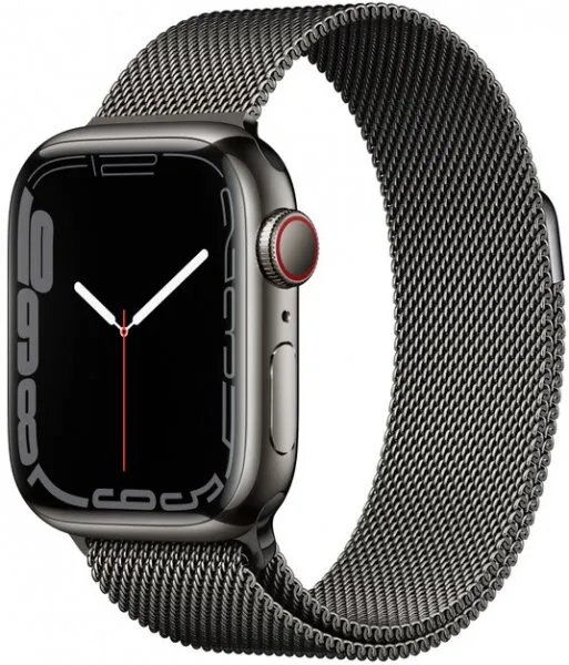 Apple Watch Series 7 Cellular 41mm Grafit Paslanmaz çelik Kasa ve Grafit Milano Loop (MKJ23TU/A) Akıllı Saat
