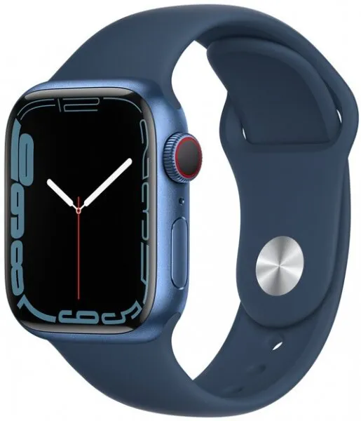 Apple Watch Series 7 Cellular 41mm Mavi Alüminyum Kasa ve Spor Kordon (MKHU3TU/A) Akıllı Saat
