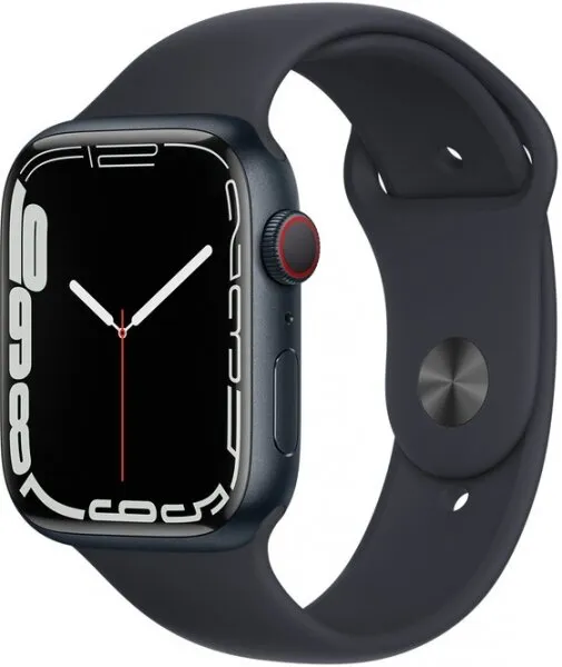 Apple Watch Series 7 Cellular 45mm Gece Yarısı Alüminyum Kasa ve Spor Kordon (MKJP3TU/A) Akıllı Saat