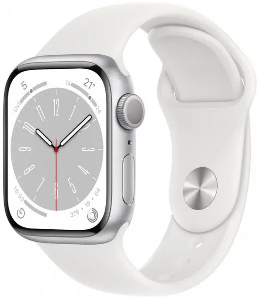Apple Watch Series 8 41mm Gümüş Rengi Alüminyum Kasa ve Spor Kordon (MP6K3TU/A) Akıllı Saat