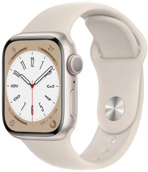 Apple Watch Series 8 41mm Yıldız Işığı Alüminyum Kasa ve Spor Kordon (MNP63TU/A) Akıllı Saat