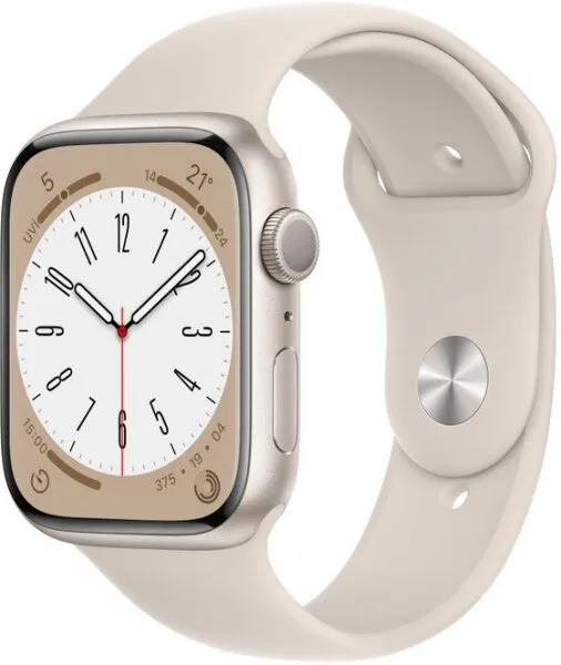 Apple Watch Series 8 45mm Yıldız Işığı Alüminyum Kasa ve Spor Kordon (MNP23TU/A) Akıllı Saat