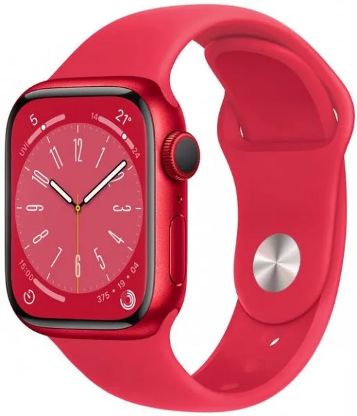 Apple Watch Series 8 Cellular 41mm (PRODUCT)RED Alüminyum Kasa ve Spor Kordon (MNJ23TU/A) Akıllı Saat