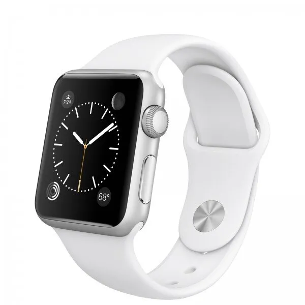 Apple Watch Sport (38 mm) Gümüş Rengi Alüminyum Kasa ve Beyaz Spor Kordon Akıllı Saat