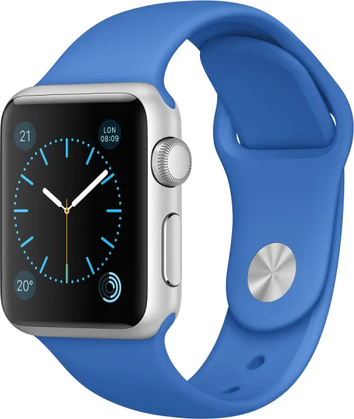 Apple Watch Sport (38 mm) Gümüş Rengi Alüminyum Kasa ve Kraliyet Mavisi Spor Kordon Akıllı Saat
