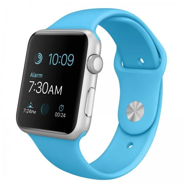Apple Watch Sport (42 mm) Gümüş Rengi Alüminyum Kasa ve Mavi Spor Kordon Akıllı Saat