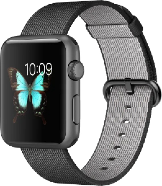 Apple Watch Sport (42 mm) Uzay Grisi Alüminyum Kasa ve Naylon Örme Siyah Kordon Akıllı Saat