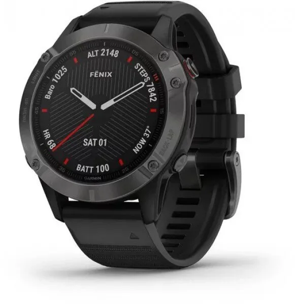 Garmin Fenix 6 Sapphire Karbon Kaplamalı çelik Akıllı Saat