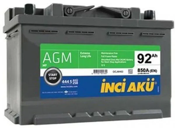 İnci Akü AGM 12V 92Ah Akü