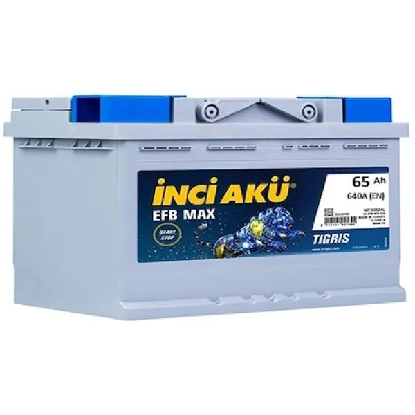 İnci Akü EFB Max Tigris 12V 65Ah Akü