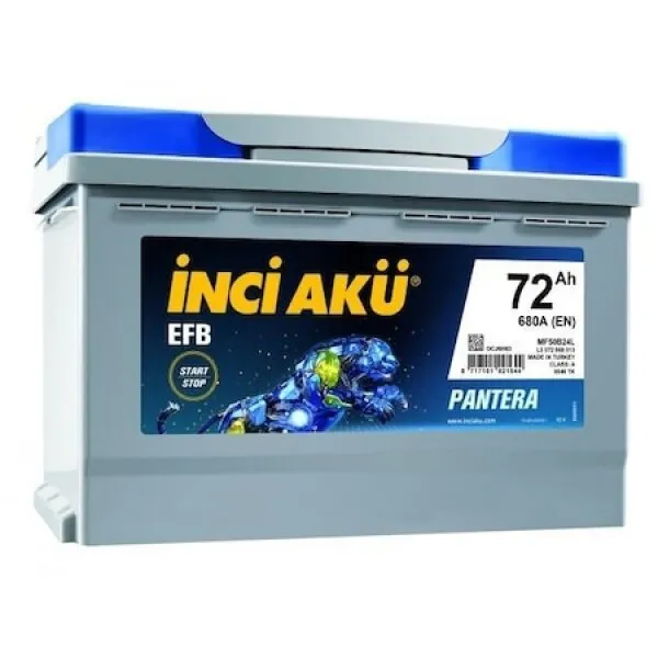 İnci Akü EFB Pantera 12V 72Ah Akü