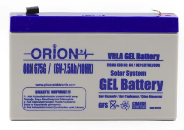 Orion ORN675G 6V 7.5Ah Akü