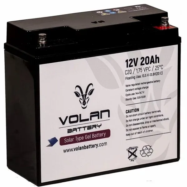 Volan Battery Solar Jel 12V 20Ah Akü
