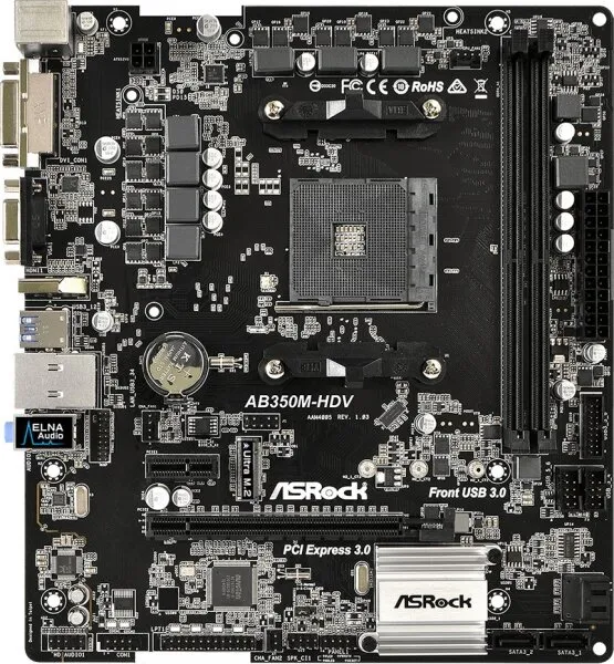 ASRock AB350M-HDV AM4 Soket Anakart