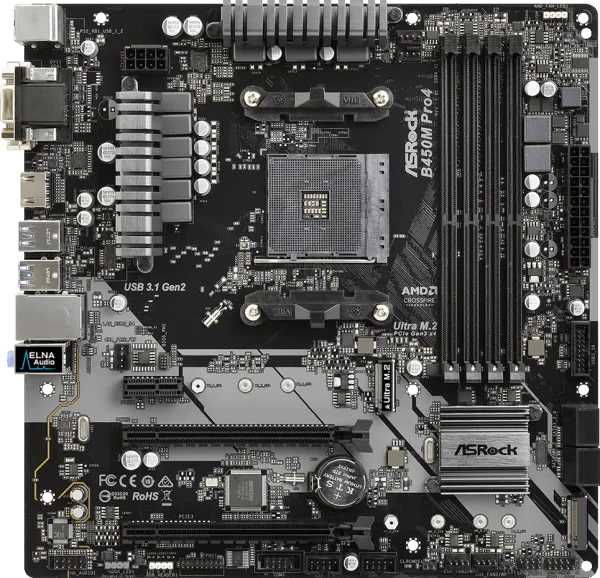 ASRock B450M Pro4 AM4 Soket Anakart