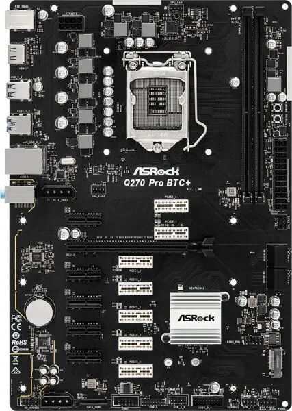 ASRock Q270 Pro BTC+ LGA 1151 Soket Anakart