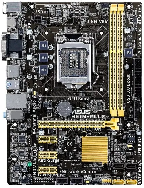 Asus H81M-Plus (90MB0GI0-M0EAY0) LGA 1150 Soket Anakart