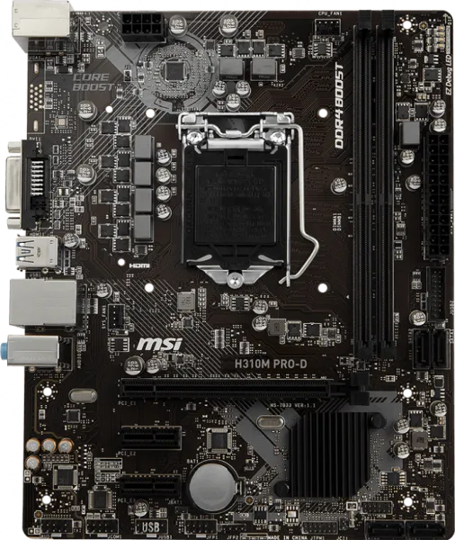 MSI H310M Pro-D 18.5 cm LGA 1151 Soket Anakart