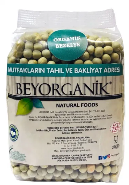 Beyorganik Organik Bezelye 500 gr Bakliyat