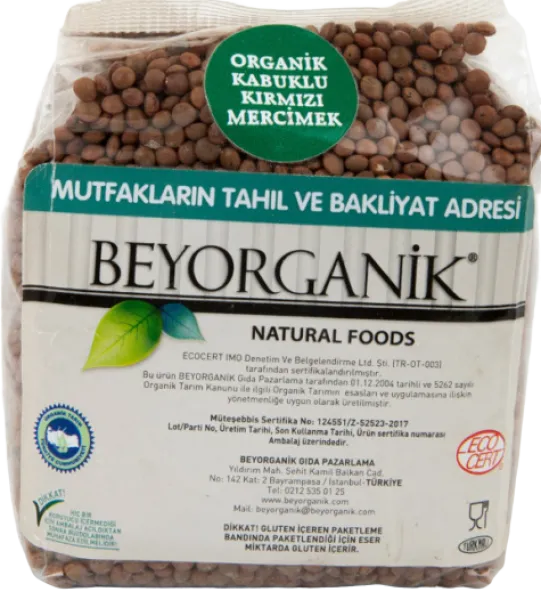 Beyorganik Organik Kabuklu Kırmızı Mercimek 500 gr Bakliyat