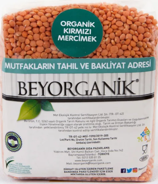 Beyorganik Organik Kırmızı Mercimek 1 kg Bakliyat